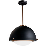 Hemisphere Pendant - Brass / Matte Black