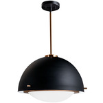 Hemisphere Pendant - Brass / Matte Black