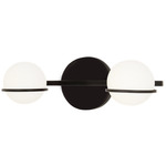 Fusion Centric Bathroom Vanity Light - Matte Black / Opal