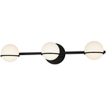 Fusion Centric Bathroom Vanity Light - Matte Black / Opal