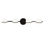 Fusion Centric Bathroom Vanity Light - Matte Black / Opal