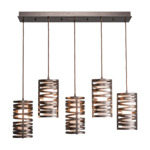 Tempest Linear Multi Light Pendant - Flat Bronze / Frosted Glass