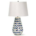 Coastal Living Cassia Chevron Table Lamp - Blue / White