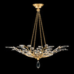 Crystal Laurel Bowl Pendant - Gold Leaf / Crystal