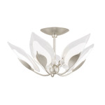 Blossom Semi Flush Ceiling Light - Silver Leaf / Clear