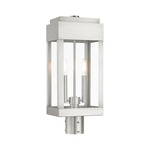 York Outdoor Post Light - Brushed Nickel / Clear