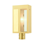 Lafayette Outdoor Post Light - Satin Brass / Clear