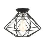 Geometric Flush Ceiling Light - Black