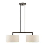 Meridian Linear Chandelier - English Bronze / Oatmeal