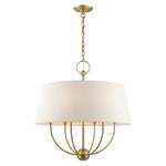 Cartwright Chandelier - Antique Brass / Oatmeal