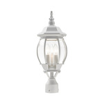 Frontenac Outdoor Post Light - Textured White / Clear