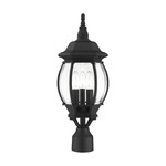 Frontenac Outdoor Post Light - Textured Black / Clear