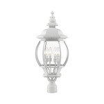 Frontenac Outdoor Post Light - Textured White / Clear