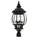 Frontenac Outdoor Post Light - Textured Black / Clear