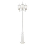 Frontenac Outdoor Pole Light - Textured White / Clear