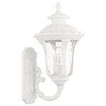 Oxford Outdoor Upward Wall Sconce - Textured White / Clear