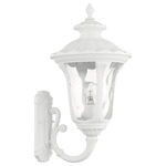 Oxford Outdoor Upward Wall Sconce - Textured White / Clear