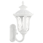 Oxford Outdoor Upward Wall Sconce - Textured White / Clear