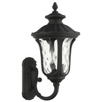 Oxford Outdoor Upward Wall Sconce - Textured Black / Clear