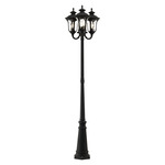 Oxford Outdoor Pole Light - Textured Black / Clear