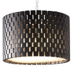 Sugar Drum Chandelier - Stainless Steel / Black