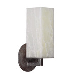 Micah Arm Wall Sconce - Antiqued Silver / Onyx