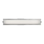 Geneva Bathroom Vanity Light - Brushed Steel / Opal