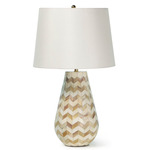 Coastal Living Cassia Chevron Table Lamp - Natural / White