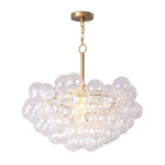 Bubbles Chandelier - Natural Brass / Clear