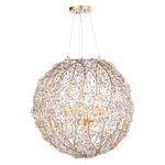 Cheshire Chandelier - Gold Leaf / Crystal