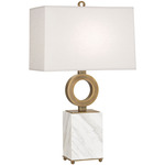 Oculus Table Lamp - Warm Brass / Oyster Linen