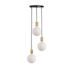 Sphere IV 3-Light Multi Light Pendant - Oak / Black