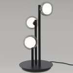 Nabila 3 Light Table Lamp - Matte Black / Black Chrome / Smoke