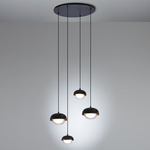 Muse Multi Light Pendant - Sand Black / Copper