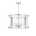 Devon Lantern Pendant - Polished Nickel / Clear