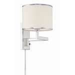 Madison Wall Sconce - Polished Nickel / Off White