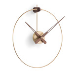 Micro Anda Wall Clock - Brass / Walnut