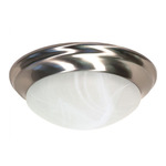 Twist and Lock Ceiling Light With Alabaster Glass - Brushed Nickel / Alabaster