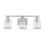 Skybridge Bathroom Vanity Light - Brushed Nickel / Clear