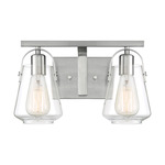 Skybridge Bathroom Vanity Light - Brushed Nickel / Clear