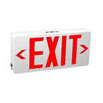 Compact Polycarbonate Exit Sign - White / Red