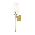 Ava Wall Sconce - Rubbed Brass / White