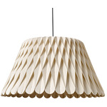 Lola Pendant  - Matte Black / Ivory White Wood