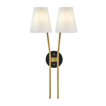 Aston Wall Sconce - Heritage Brass / Off White