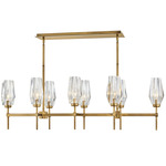 Ana Linear Chandelier - Heritage Brass / Crystal