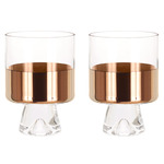 Tank Low Ball Glasses - Set of 2 - Copper / Clear