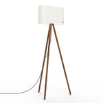 Belmont Floor Lamp - Walnut / White