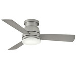 Trey Smart Ceiling Fan with Light - Brushed Nickel / Silver