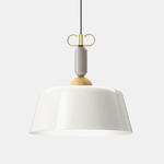 Bon Ton III Pendant - Brass / White