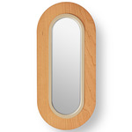 Lens Oval Wall Sconce - Matte Ivory / Natural Cherry